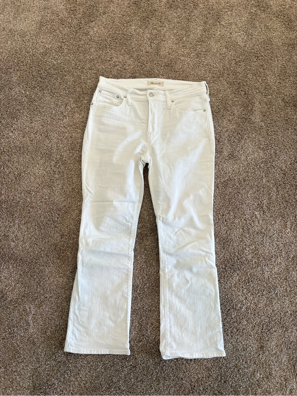 Madewell Mid-Rise Kick Flare Crop - White, 29